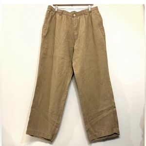 Caribbean 100% Linen Pants Elastic Waist Drawstring‎ Men’s 42x30